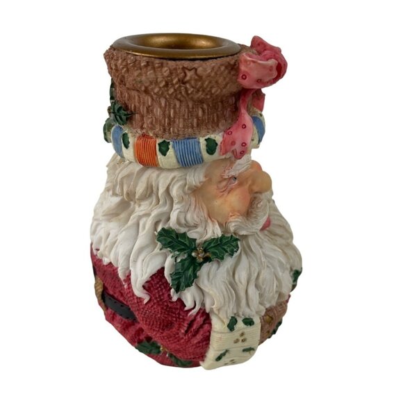 Vintage Ganz Santa Claus Head Pillar Candle Holder - Picture 6 of 11